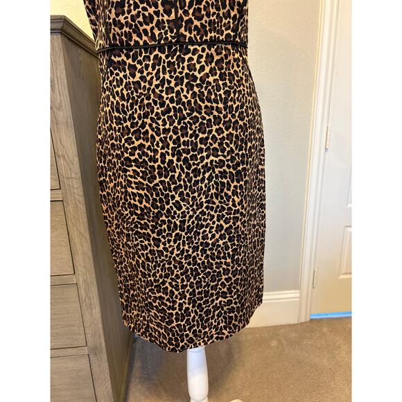 J Crew | Leopard Print Sleeveless Sheath Dress  | 6 - Picture 6 of 15